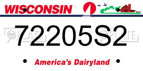 72205S2 Wisconsin License Plate