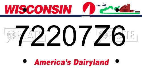 72207Z6 Wisconsin License Plate