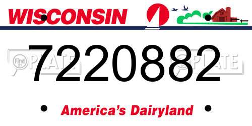 7220882 Wisconsin License Plate
