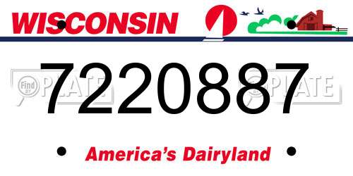 7220887 Wisconsin License Plate