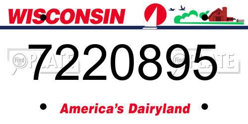 7220895 Wisconsin License Plate