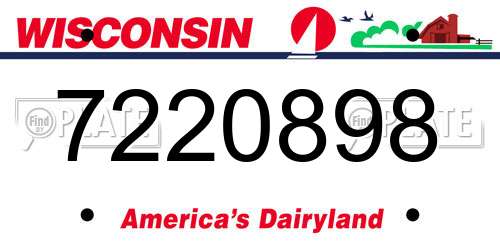 7220898 Wisconsin License Plate