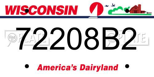 72208B2 Wisconsin License Plate