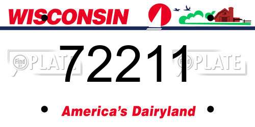 72211 Wisconsin License Plate