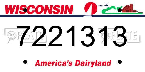7221313 Wisconsin License Plate