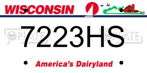 7223HS Wisconsin License Plate