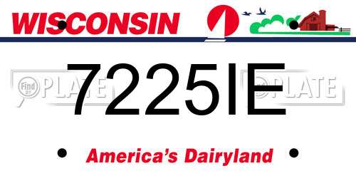 7225IE Wisconsin License Plate