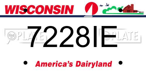 7228IE Wisconsin License Plate