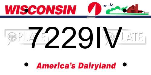 7229IV Wisconsin License Plate