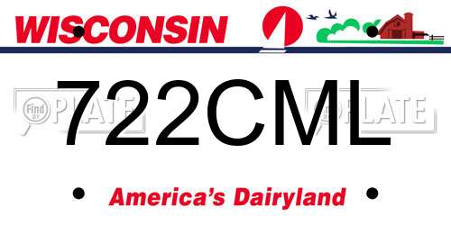 722CML Wisconsin License Plate