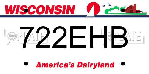 722EHB Wisconsin License Plate