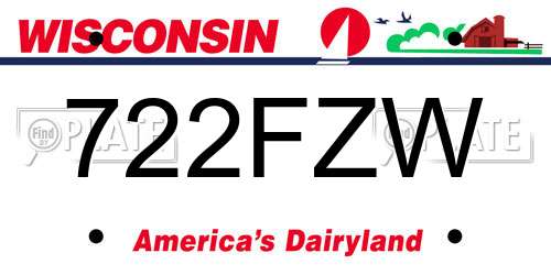 722FZW Wisconsin License Plate