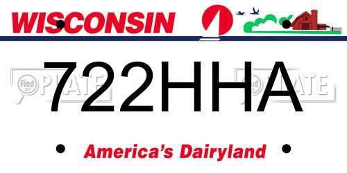 722HHA Wisconsin License Plate