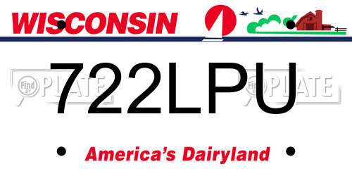 722LPU Wisconsin License Plate