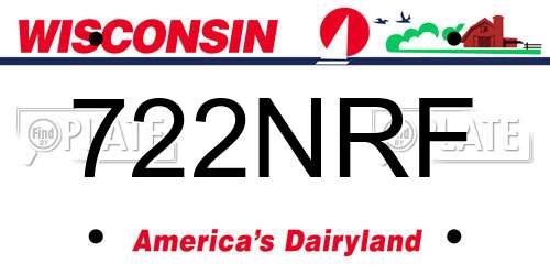 722NRF Wisconsin License Plate