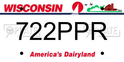 722PPR Wisconsin License Plate
