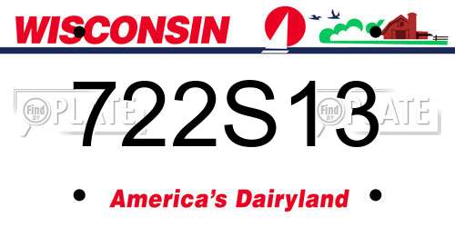 722S13 Wisconsin License Plate