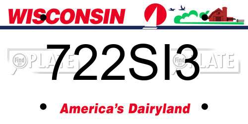 722SI3 Wisconsin License Plate