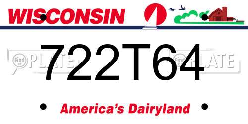 722T64 Wisconsin License Plate