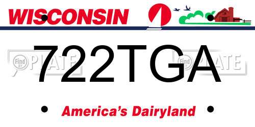 722TGA Wisconsin License Plate