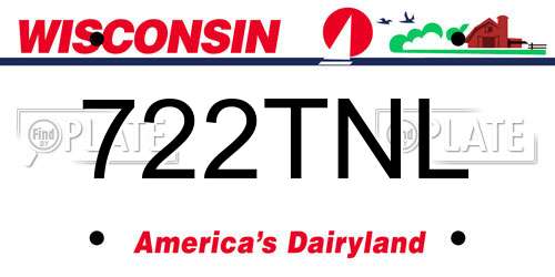 722TNL Wisconsin License Plate