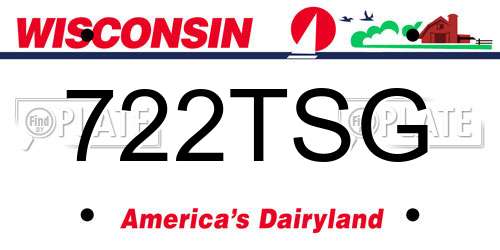 722TSG Wisconsin License Plate