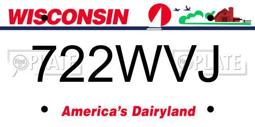 722WVJ Wisconsin License Plate
