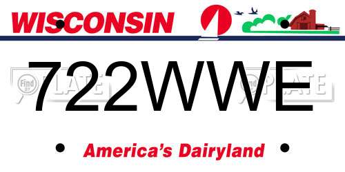 722WWE Wisconsin License Plate