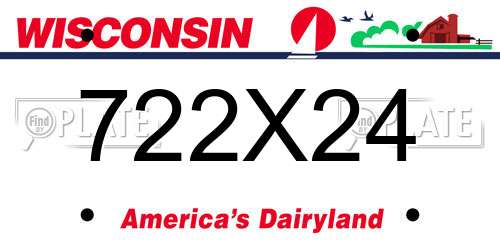 722X24 Wisconsin License Plate