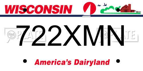 722XMN Wisconsin License Plate