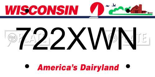 722XWN Wisconsin License Plate
