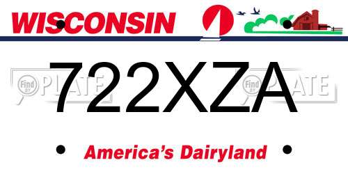 722XZA Wisconsin License Plate