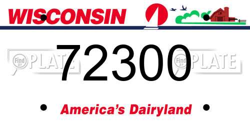 72300 Wisconsin License Plate