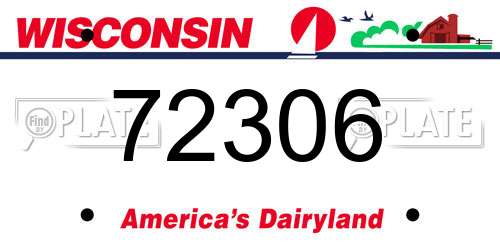 72306 Wisconsin License Plate
