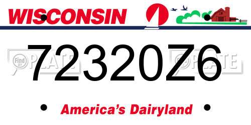 72320Z6 Wisconsin License Plate