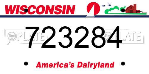 723284 Wisconsin License Plate