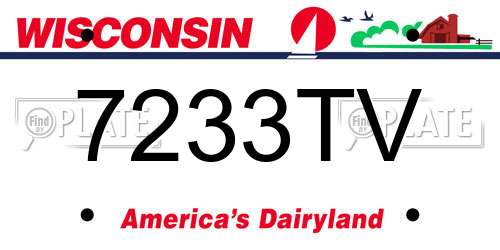 7233TV Wisconsin License Plate