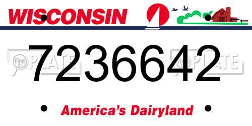 7236642 Wisconsin License Plate