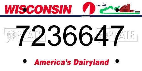 7236647 Wisconsin License Plate