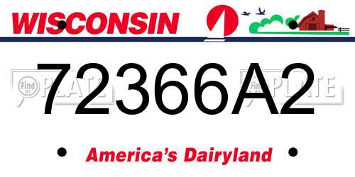 72366A2 Wisconsin License Plate