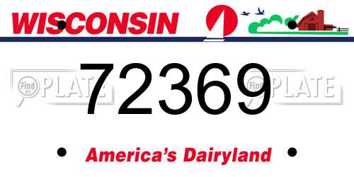 72369 Wisconsin License Plate