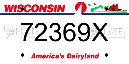 72369X Wisconsin License Plate