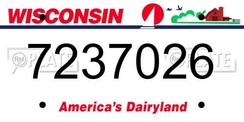 7237026 Wisconsin License Plate