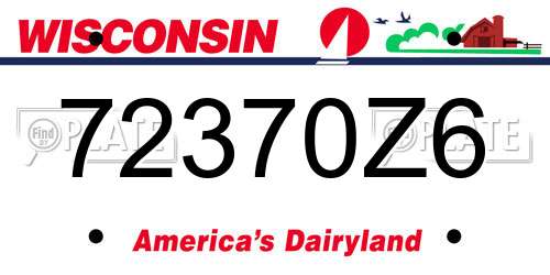 72370Z6 Wisconsin License Plate