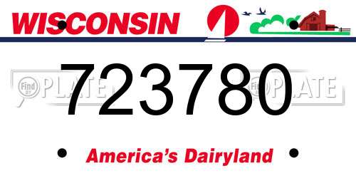 723780 Wisconsin License Plate