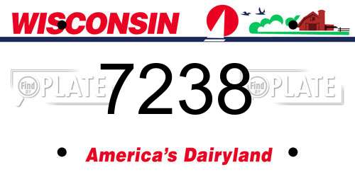 7238 Wisconsin License Plate