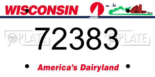 72383 Wisconsin License Plate