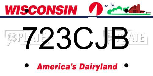 723CJB Wisconsin License Plate