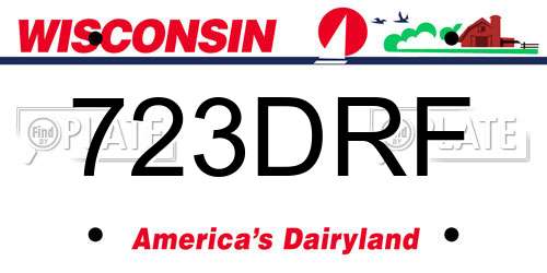 723DRF Wisconsin License Plate