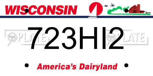 723HI2 Wisconsin License Plate